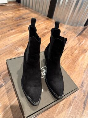 Ariat Black Suede Chelsea Pointed Ankle Boots